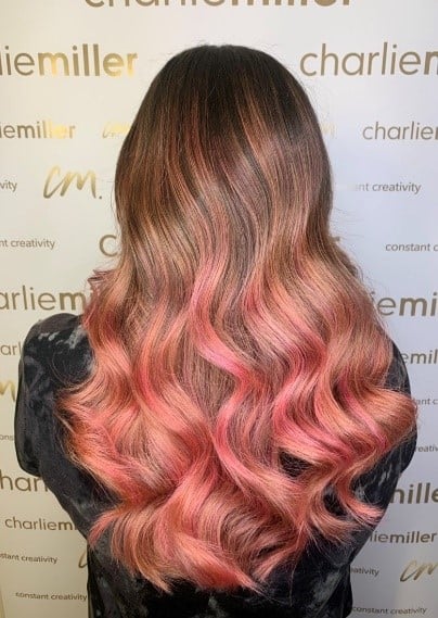 Autumn hair inspiration - pink balayage 